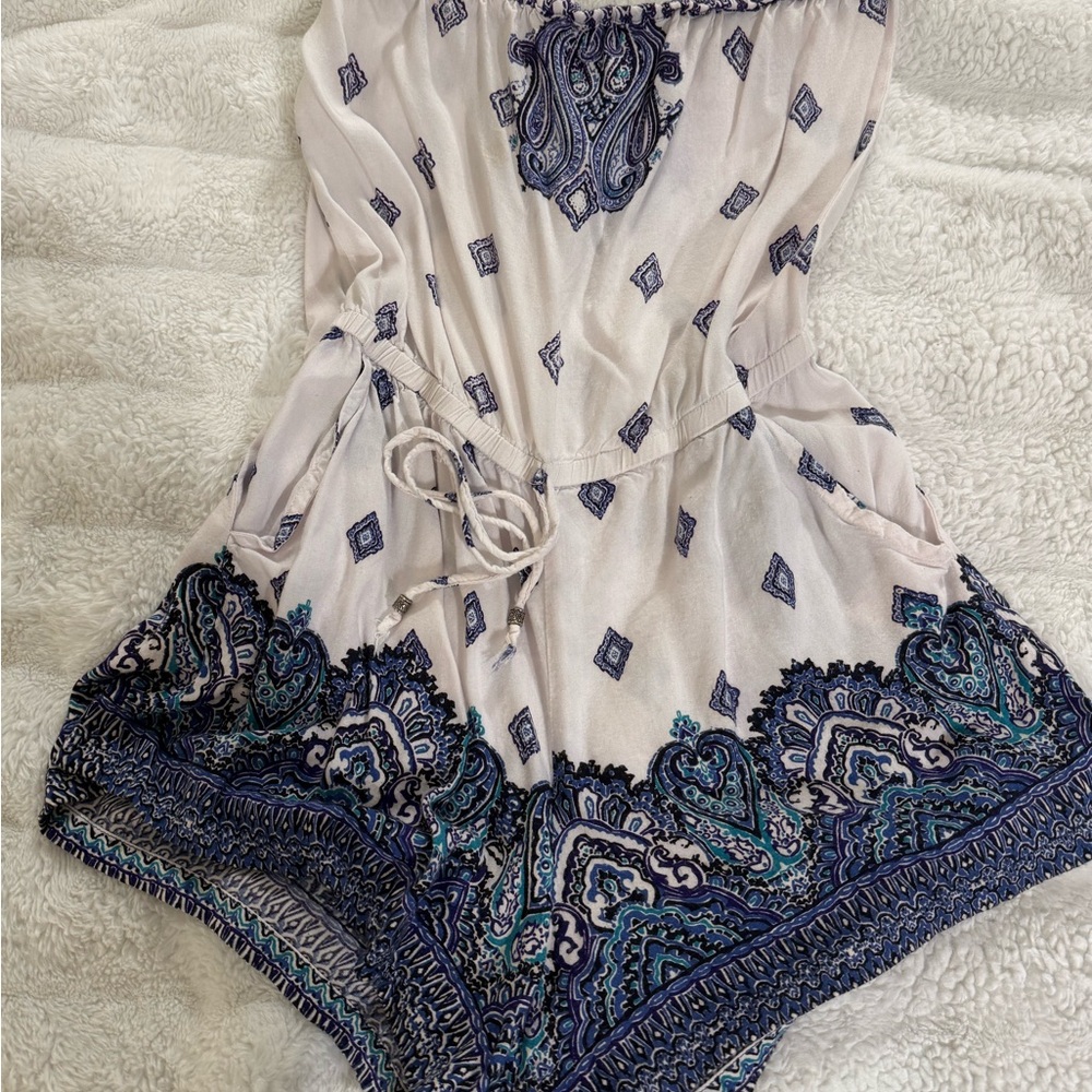 Angie Purple and Blue Paisley Romper